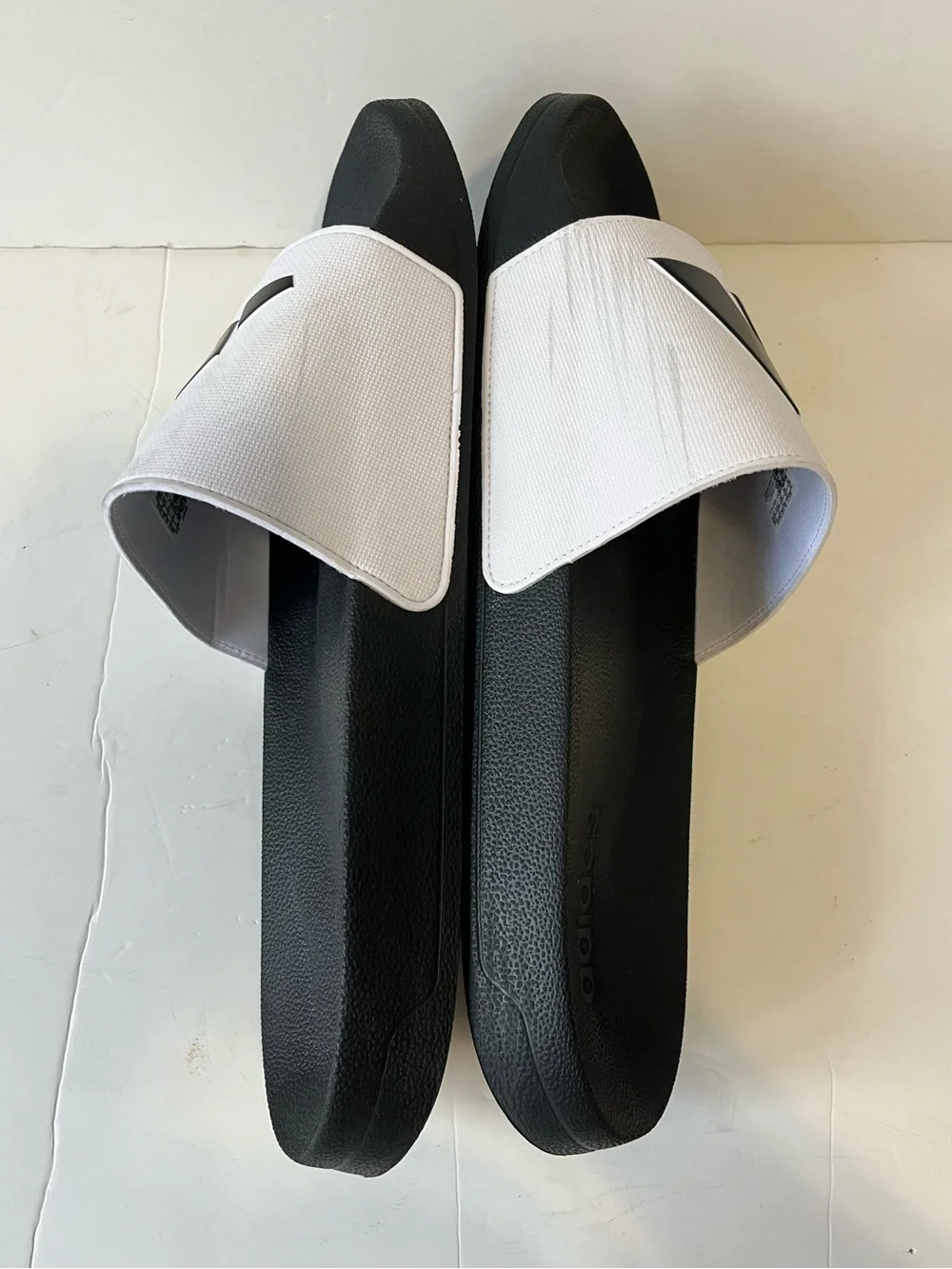 Adidas Adilette Slides White Black Cloudfoam Size 16
